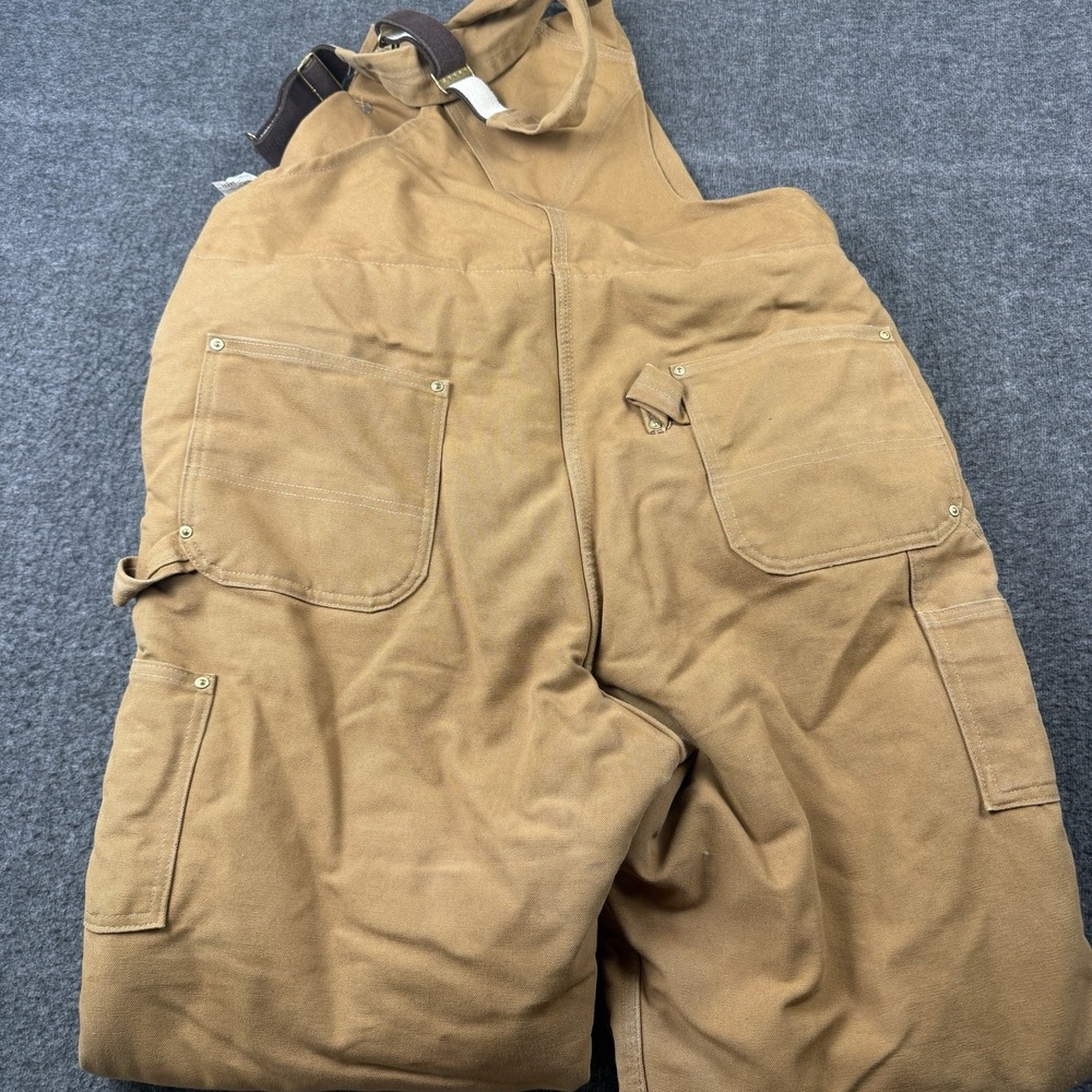 Carhartt Bibs Men 38x34 Duck Canvas Arctic Quilt Lined Insulated Overalls R03 - Picture 14 of 14